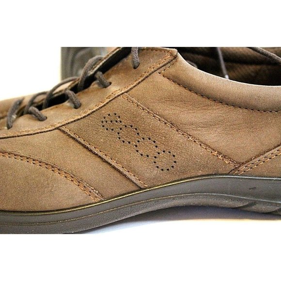 ECCO Shoes Womens 39 Lightweight Brown Leather Euro Walking Sneaker Lace up - Picture 6 of 7